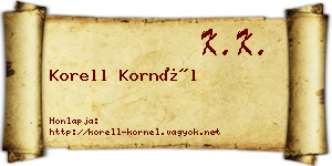 Korell Kornél névjegykártya